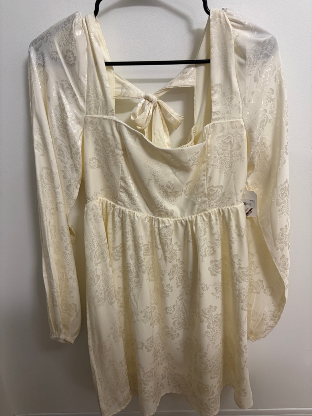 Altar'd State Cream Satin Floral Dress